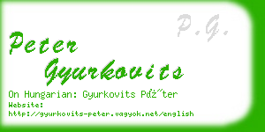 peter gyurkovits business card